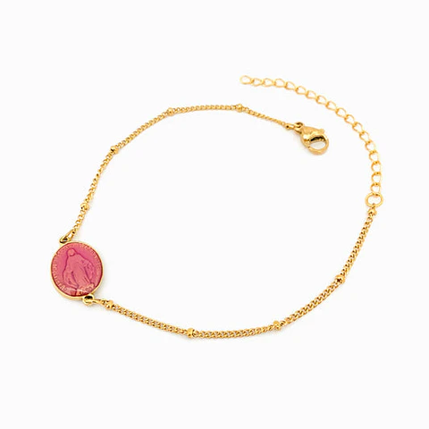 Bracelet motif Notre-Dame en acier inoxydable