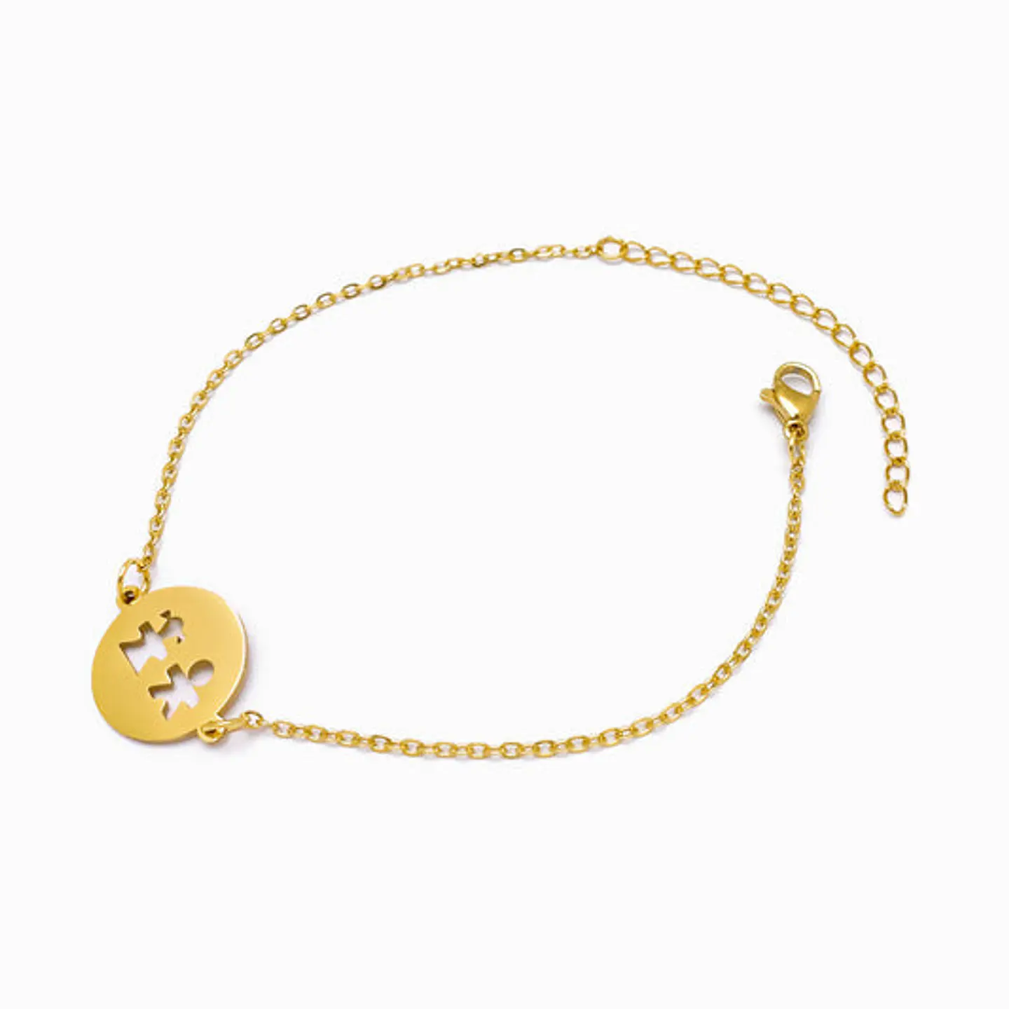 Bracelet motif garçon et fille en acier inoxydable 1