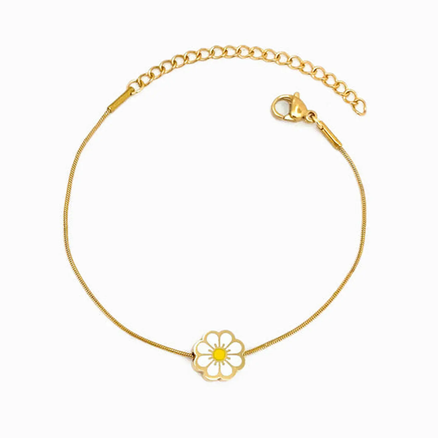 Bracelet motif fleur en acier inoxydable 1