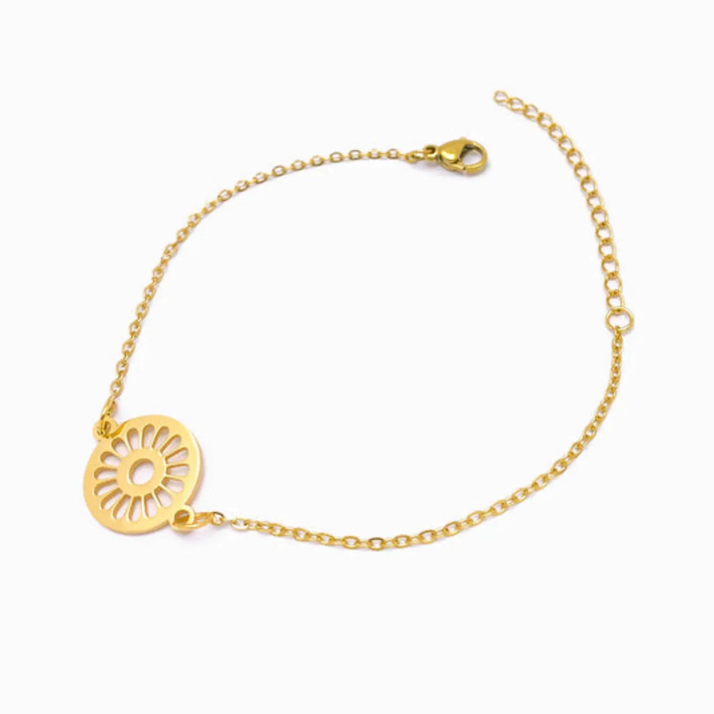 Bracelet motif fleur en acier inoxydable 1