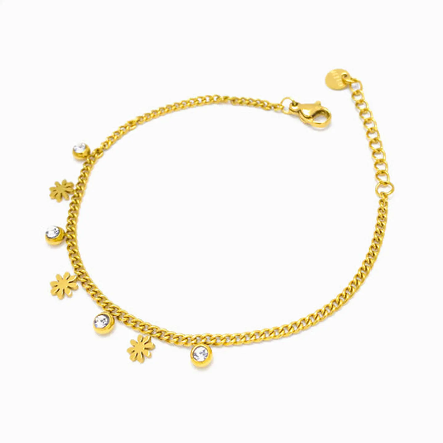 Bracelet motif fleur en acier inoxydable 1