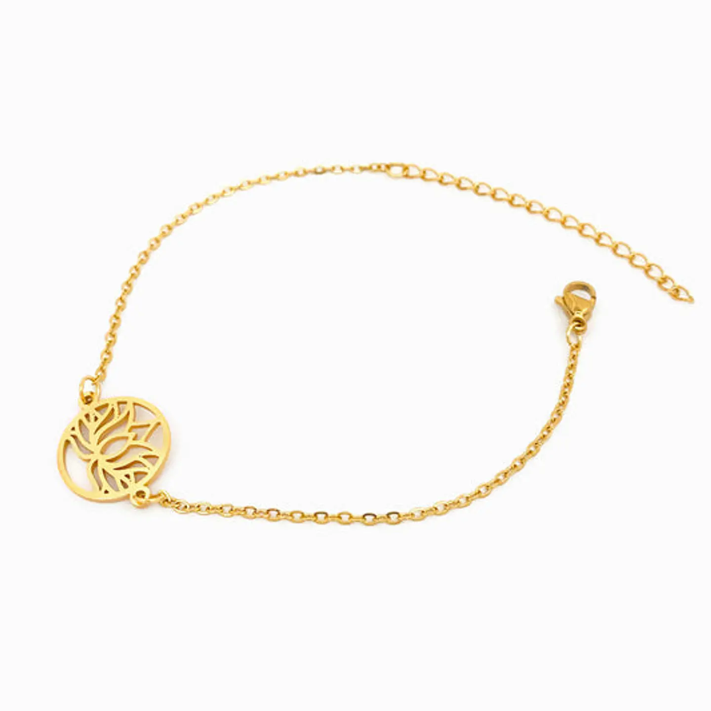 Bracelet motif fleur de lotus - Acier inoxydable 1