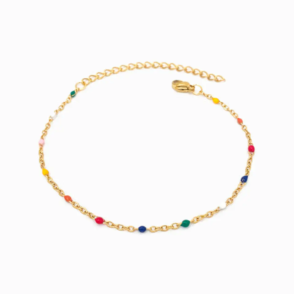 Bracelet de cheville coloré en acier inoxydable 1