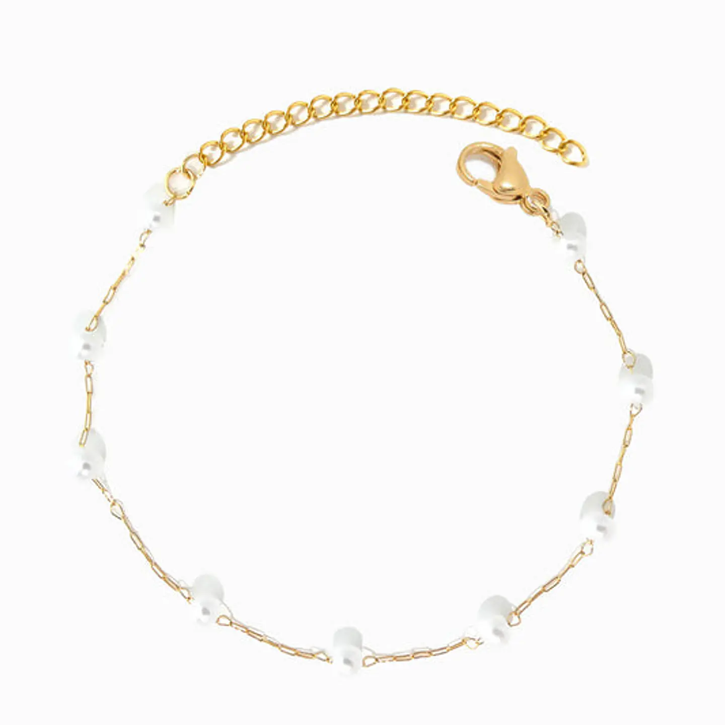 Bracelet de cheville avec perles en acier inoxydable 1
