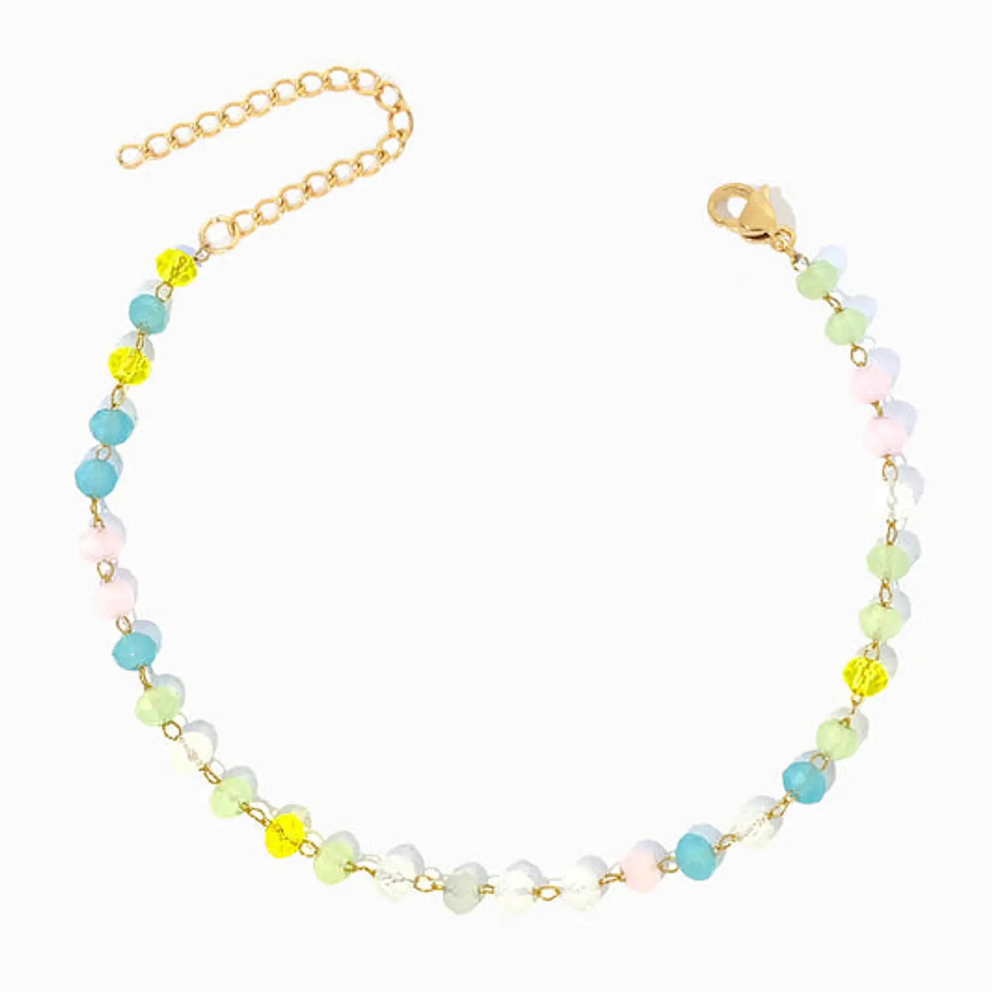 Bracelet de cheville avec cristal mix en acier inoxydable 1