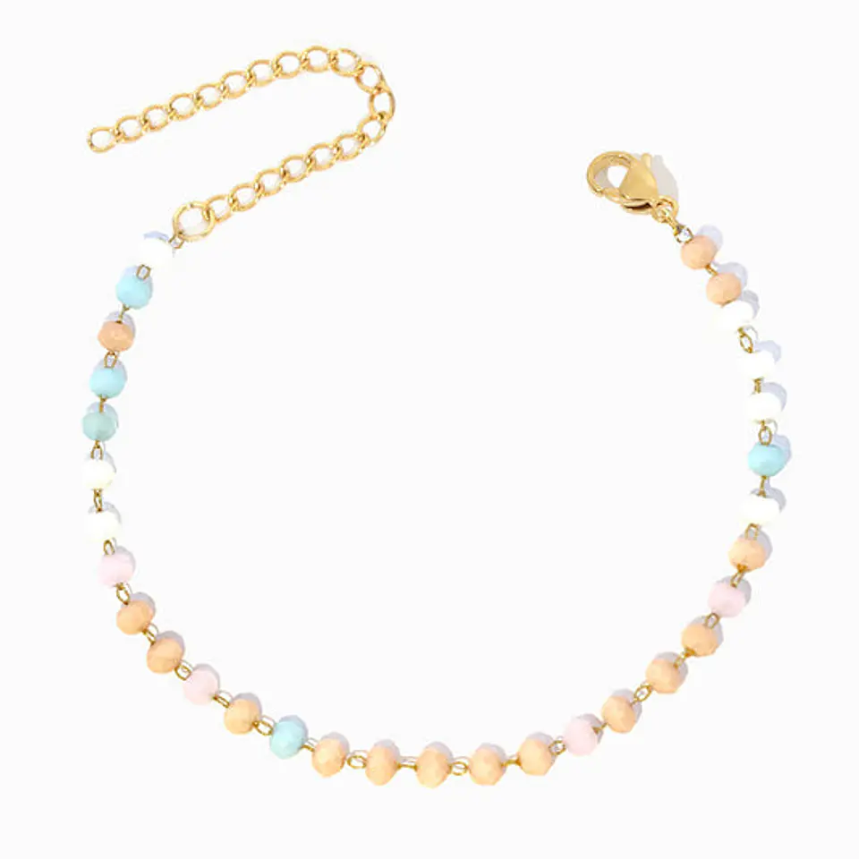 Bracelet de cheville avec cristal mix en acier inoxydable 1