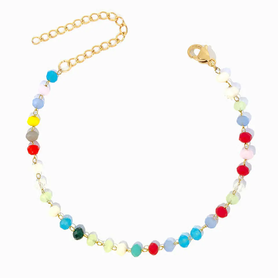 Bracelet de cheville avec cristal mix en acier inoxydable 1