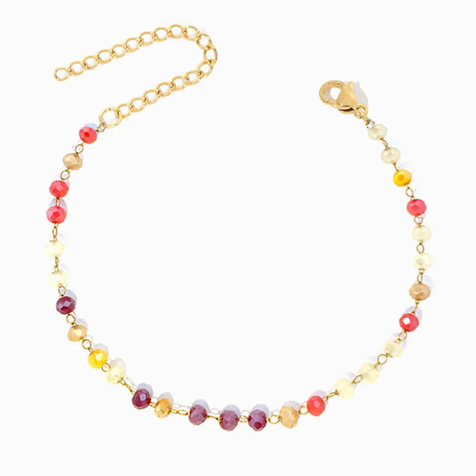 Bracelet de cheville avec cristal mix en acier inoxydable 1