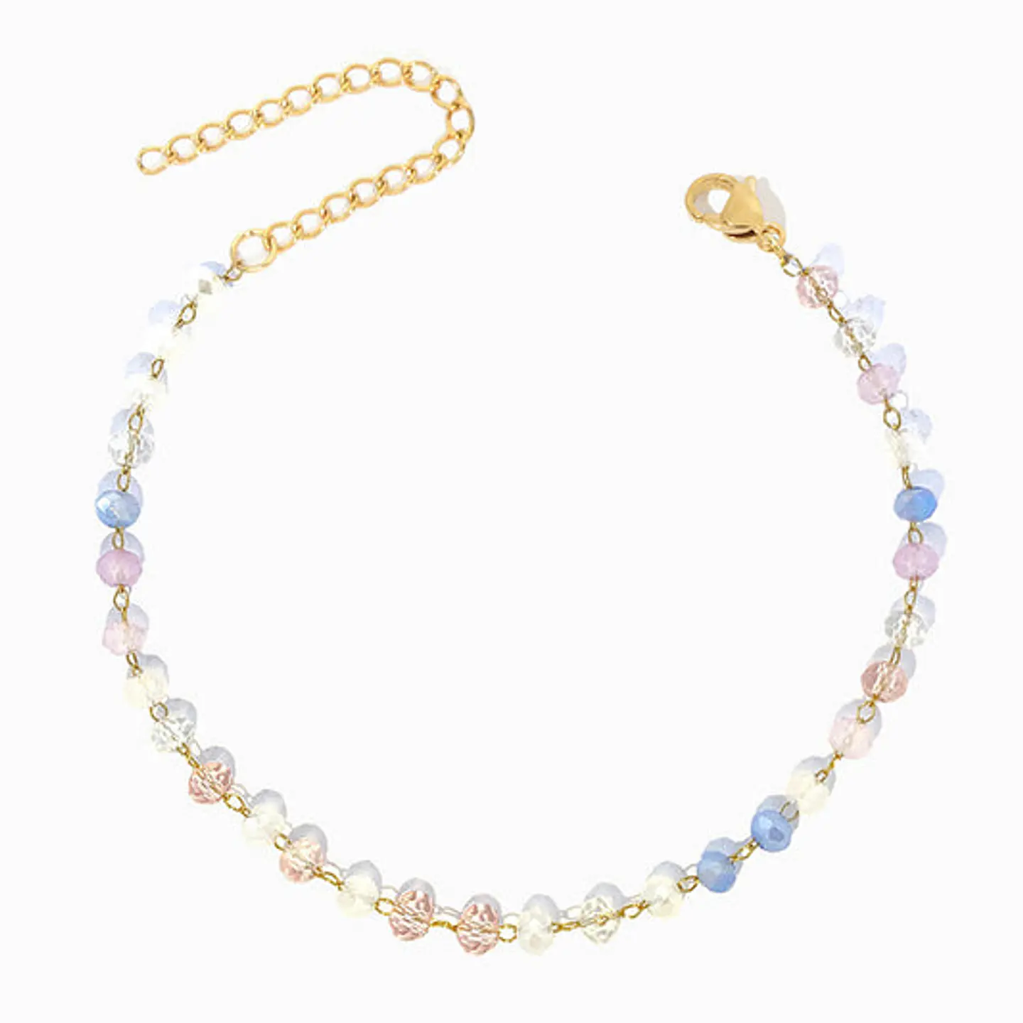 Bracelet de cheville avec cristal mix en acier inoxydable 1