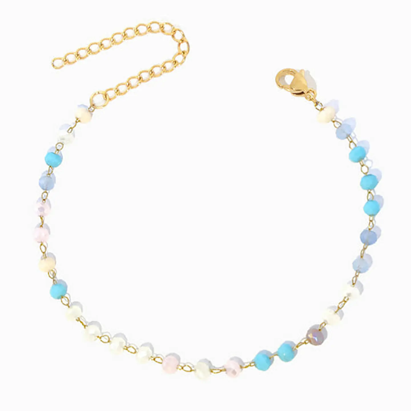 Bracelet de cheville avec cristal mix en acier inoxydable 1