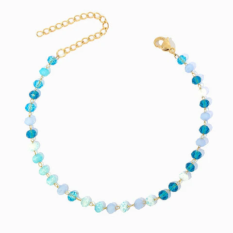 Bracelet de cheville avec cristal mix en acier inoxydable
