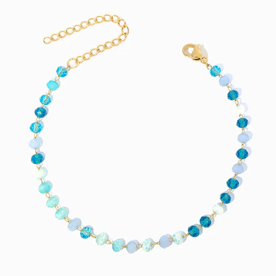 Bracelet de cheville avec cristal mix en acier inoxydable 1