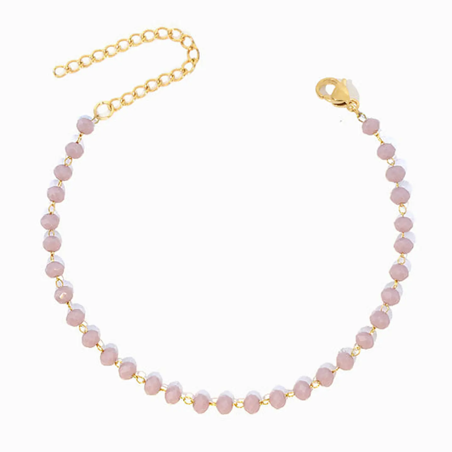 Bracelet de cheville avec cristal lavande en acier inoxydable 1