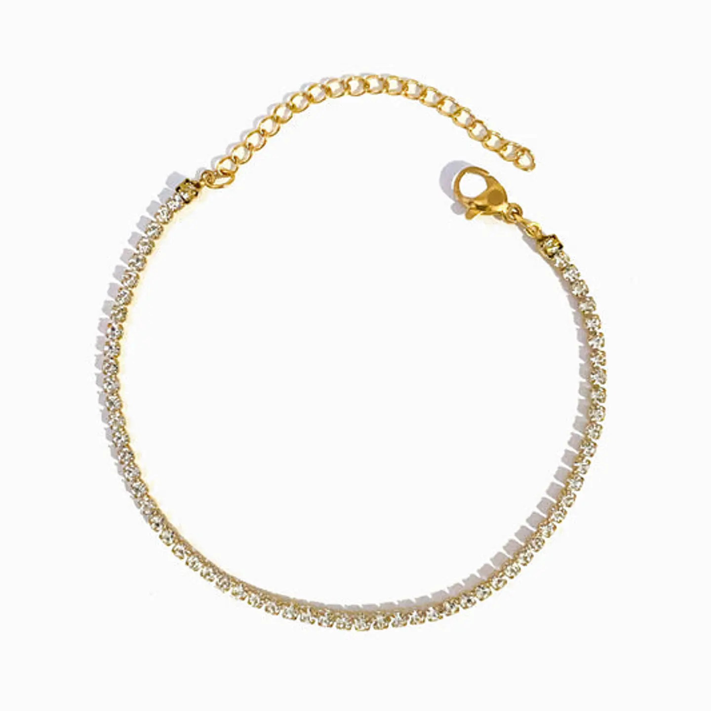 Bracelet de cheville avec brillants en acier inoxydable 1