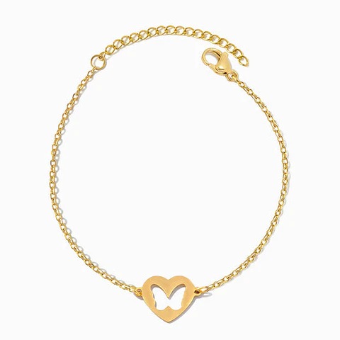 Bracelet ciur avec découpe papillon en acier inoxydable