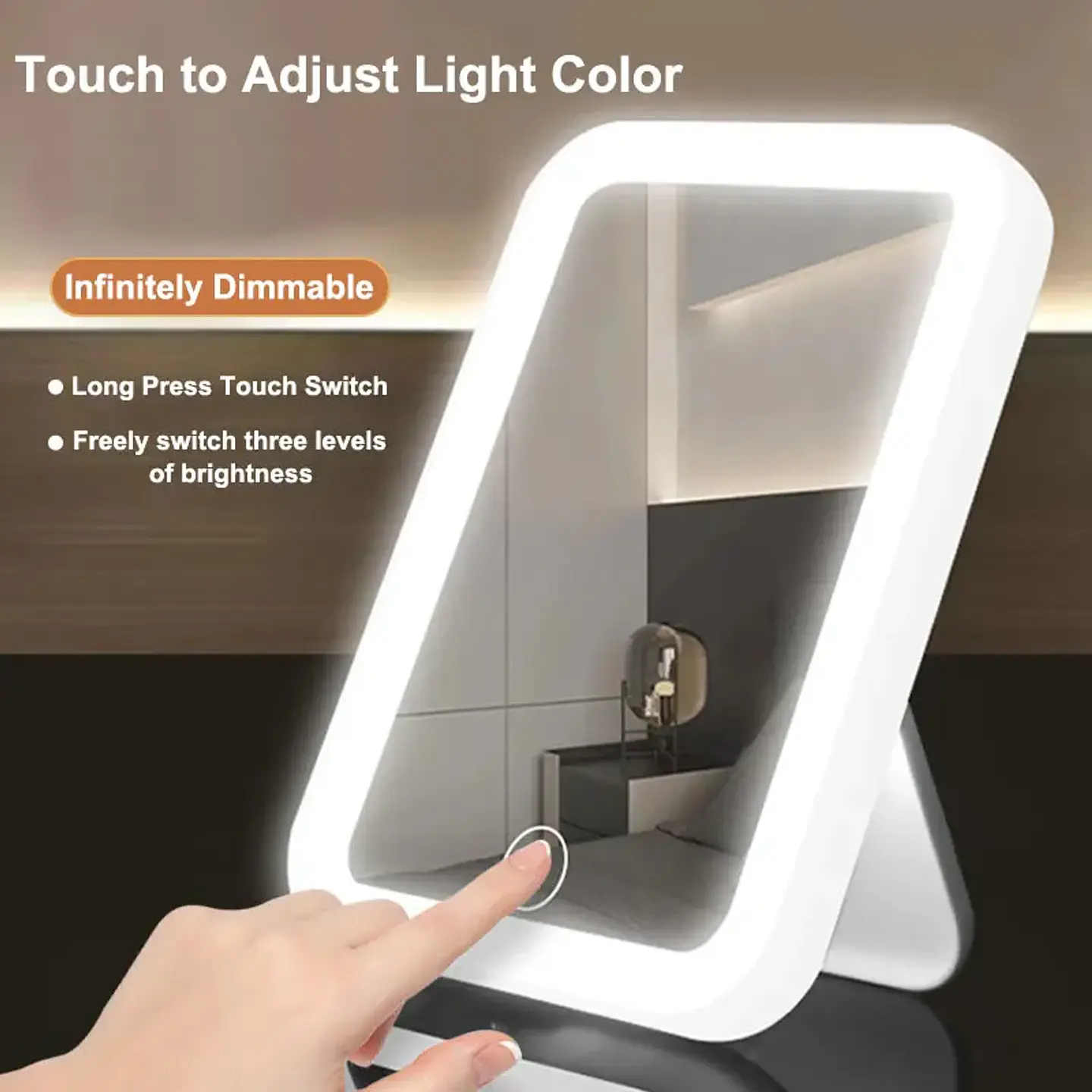 Miroir Maquillage LED Rechargeable avec Éclairage 3