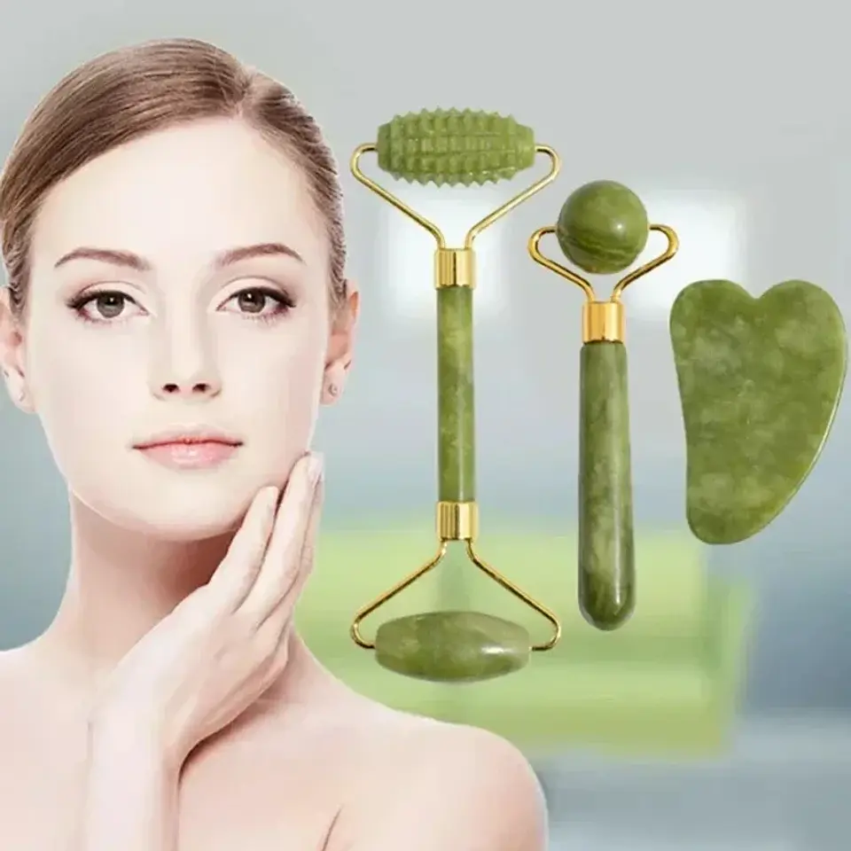 Rouleau de Jade & Gua Sha – Soin Visage Naturel 1