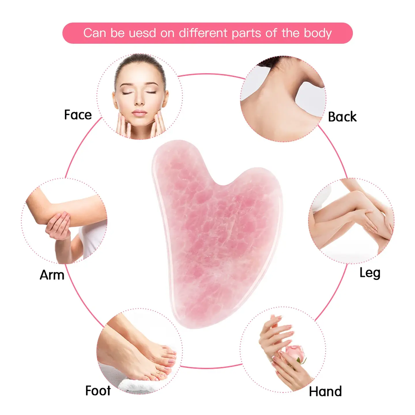 Gua Sha Quartz Rose – Massage Visage Naturel 3