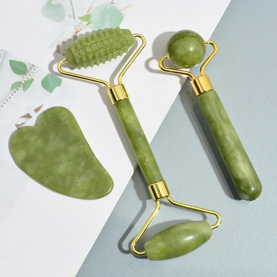 Rouleau de Jade & Gua Sha – Soin Visage Naturel 2