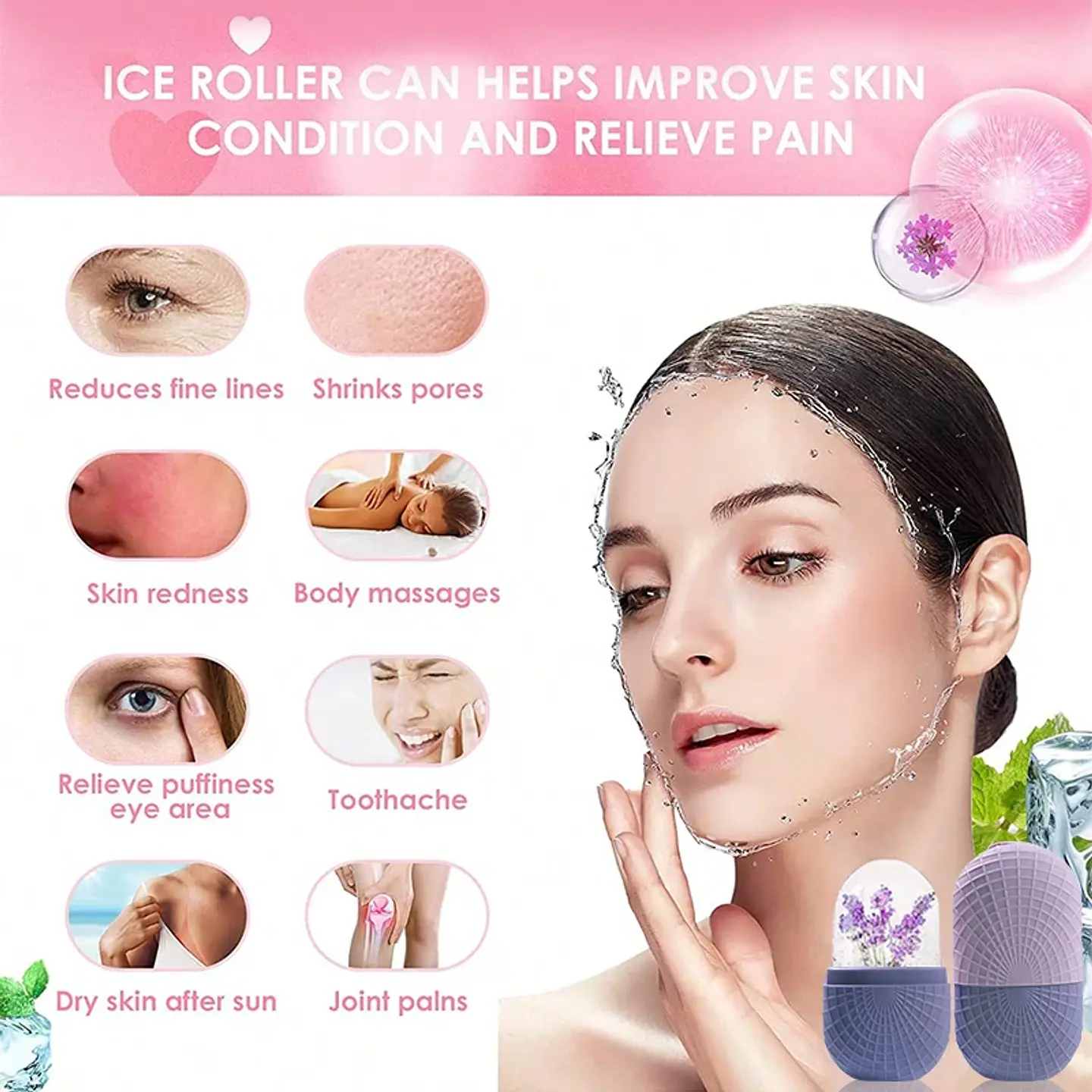 Rouleau de Glace Visage – Soin Rafraîchissant Réutilisable 6