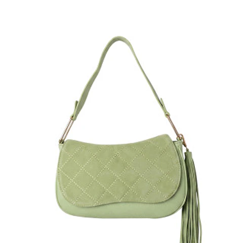 Sac bandoulière en paille souple aspect bohème