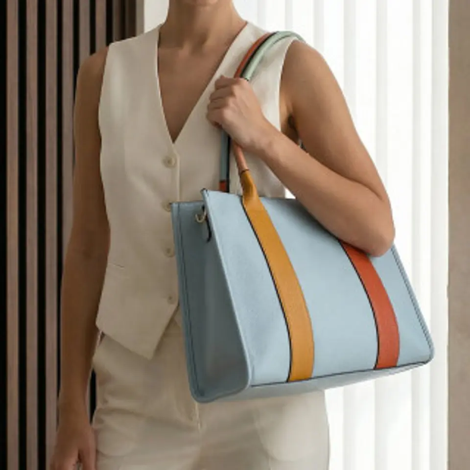 Sac shopping deux tons design contemporain 1