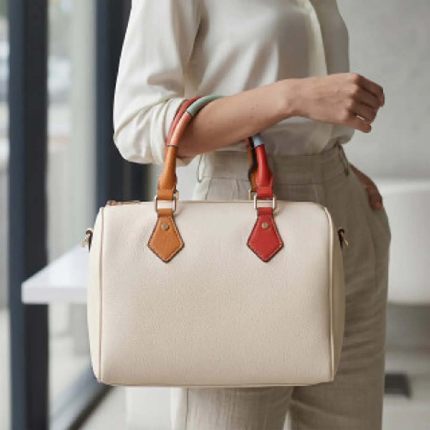 Sac bandoulière tendance sangle multicolore amovible 1