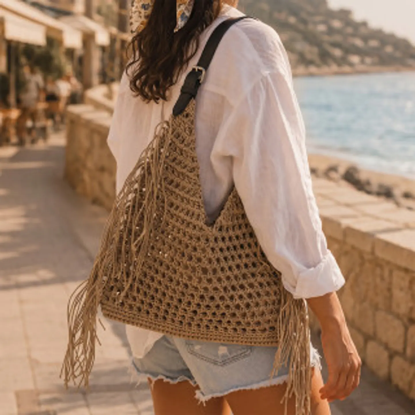 Cabas estival fibres végétales look décontracté 1