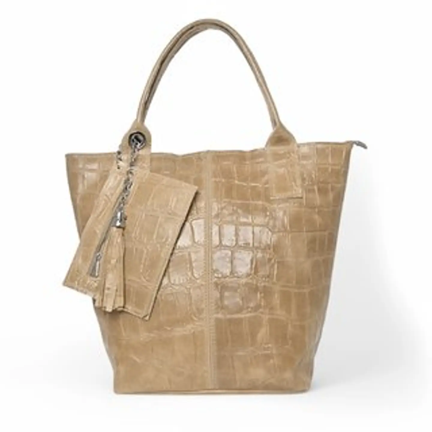 Sac cabas urbain cuir véritable texture lisse 1