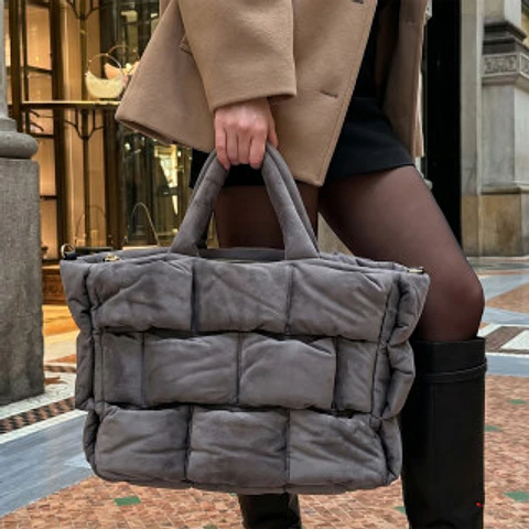 Sac fourre tout velours élégant style rétro urbain