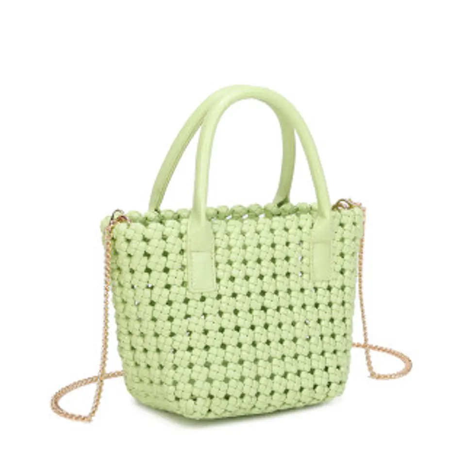 Sac cabas fait main tricoté mailles artisanales 1