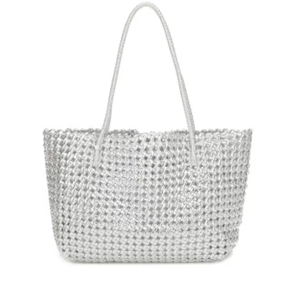 Sac de plage artisanal mailles ajourées bohème 1
