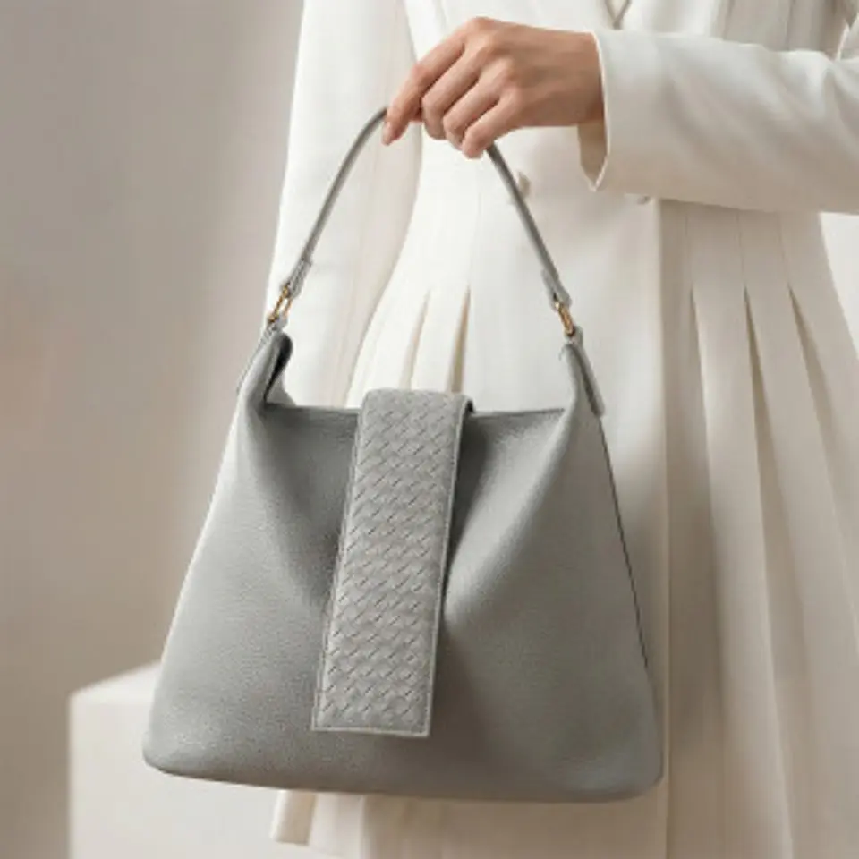 Sac cabas ceinturé boucle tressée géométrique 1
