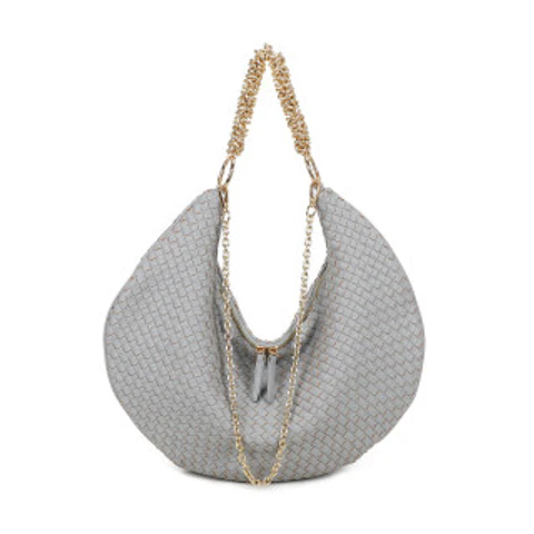 Sac fourre-tout tendance avec anse dorée lumineuse