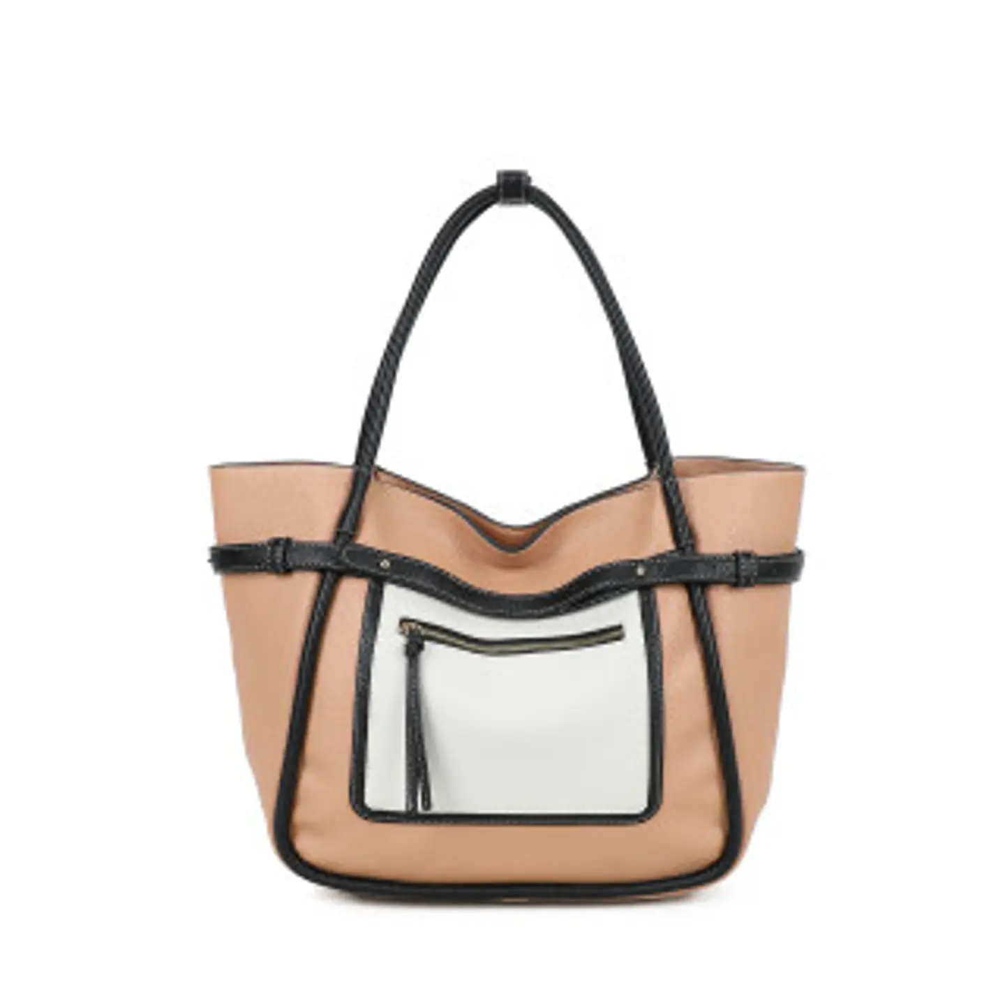 Sac cabas bicolore élégant contraste moderne 1
