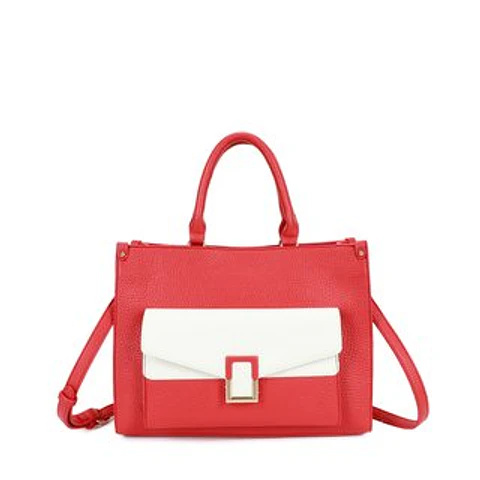 Sac shopping bi matière contrasté tendance