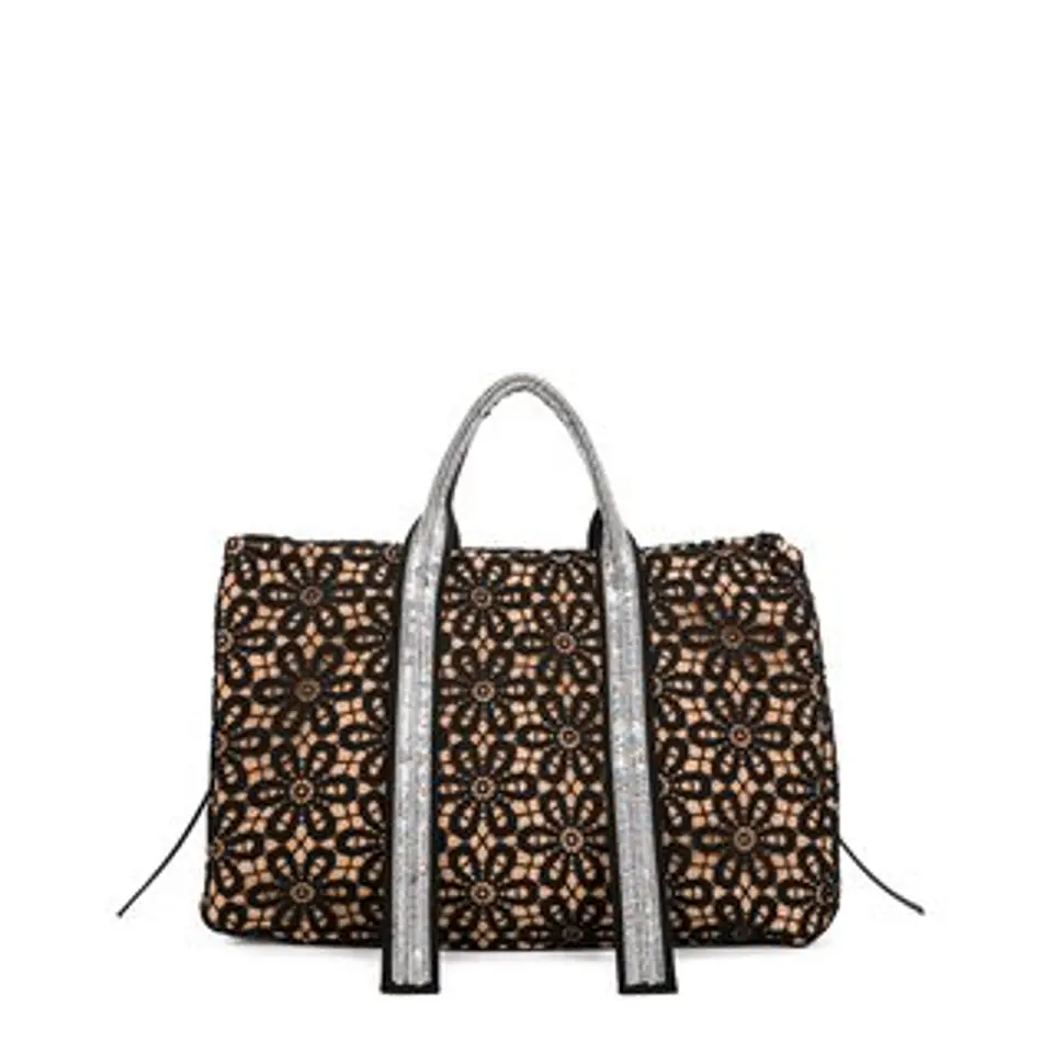 Sac cabas glamour rubans brillants strass 1