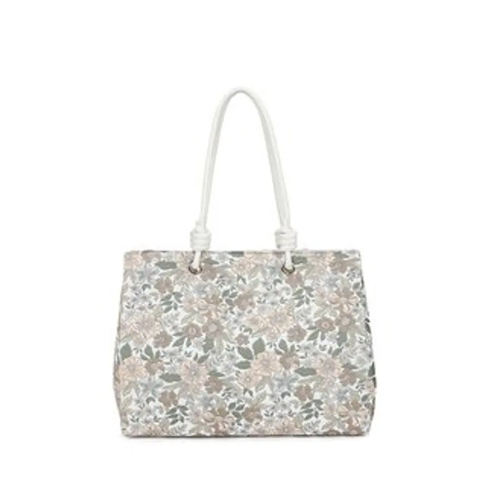 Sac cabas imprimé fleurs printanières colorées 1