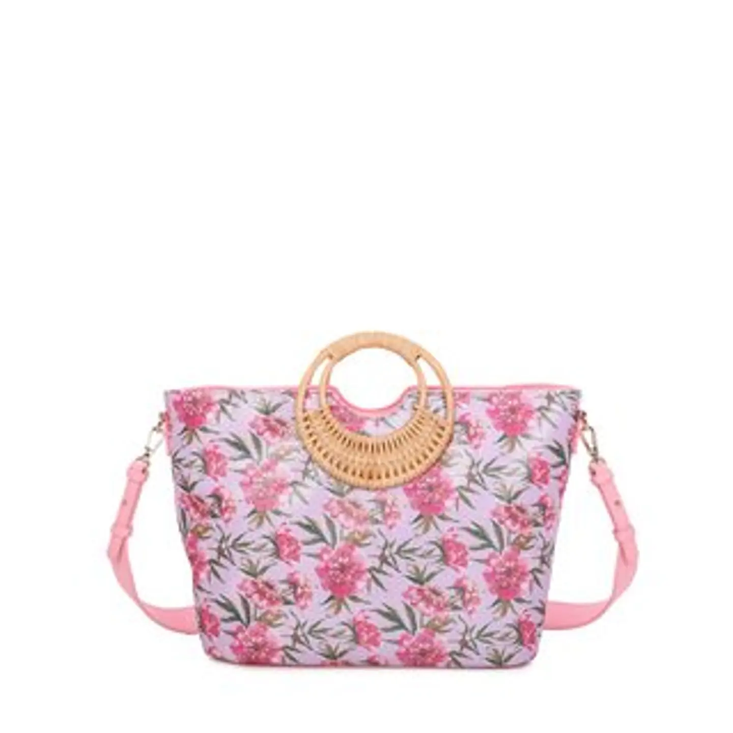 Sac shopping motif fleuri look estival 1