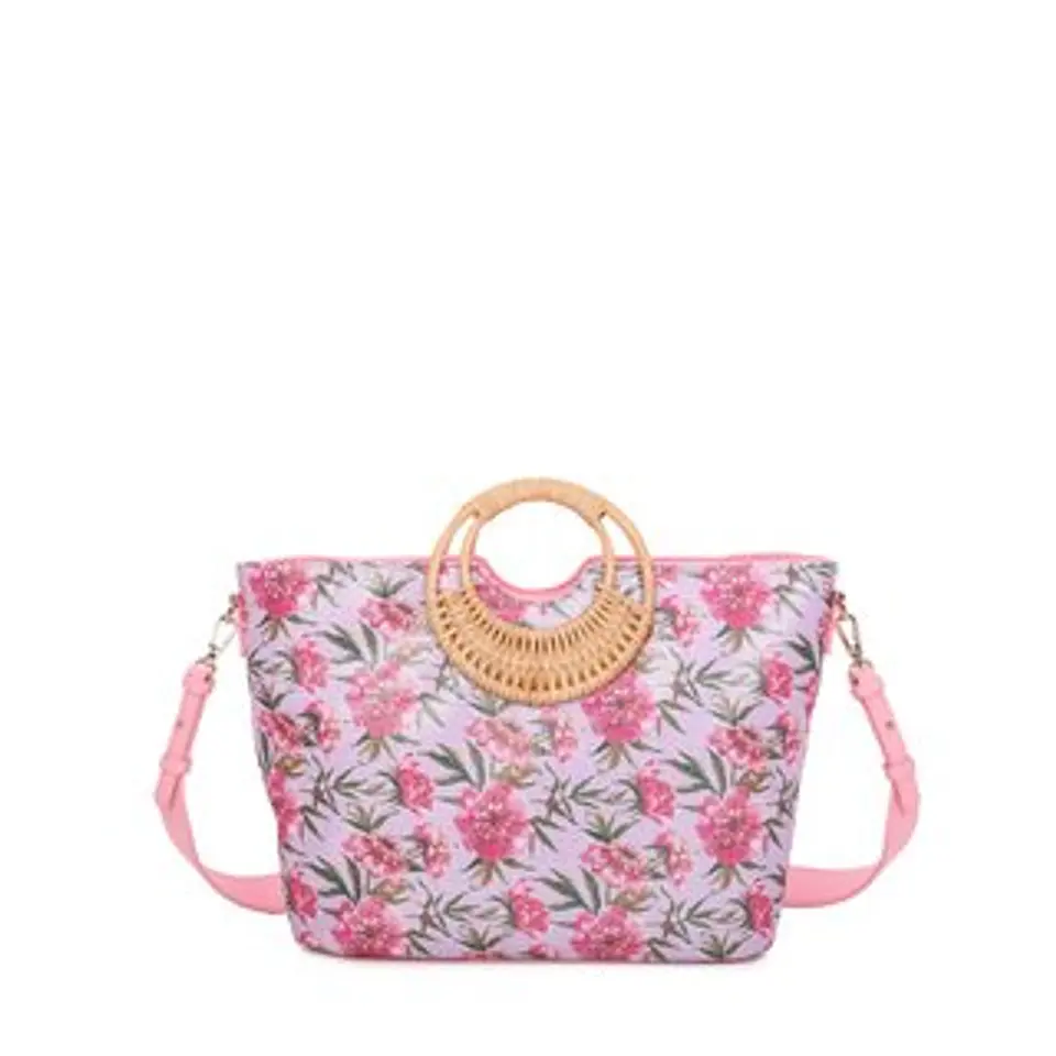 Sac shopping motif fleuri look estival 1