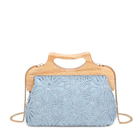 Sac à main dentelle blanche broderie fine ajourée