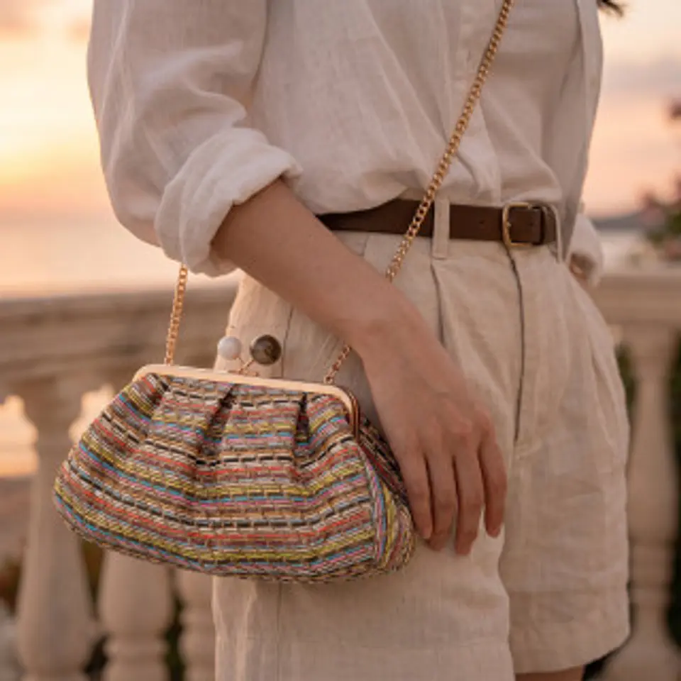 Grand panier osier authentique rigidité renforcée voyage 1