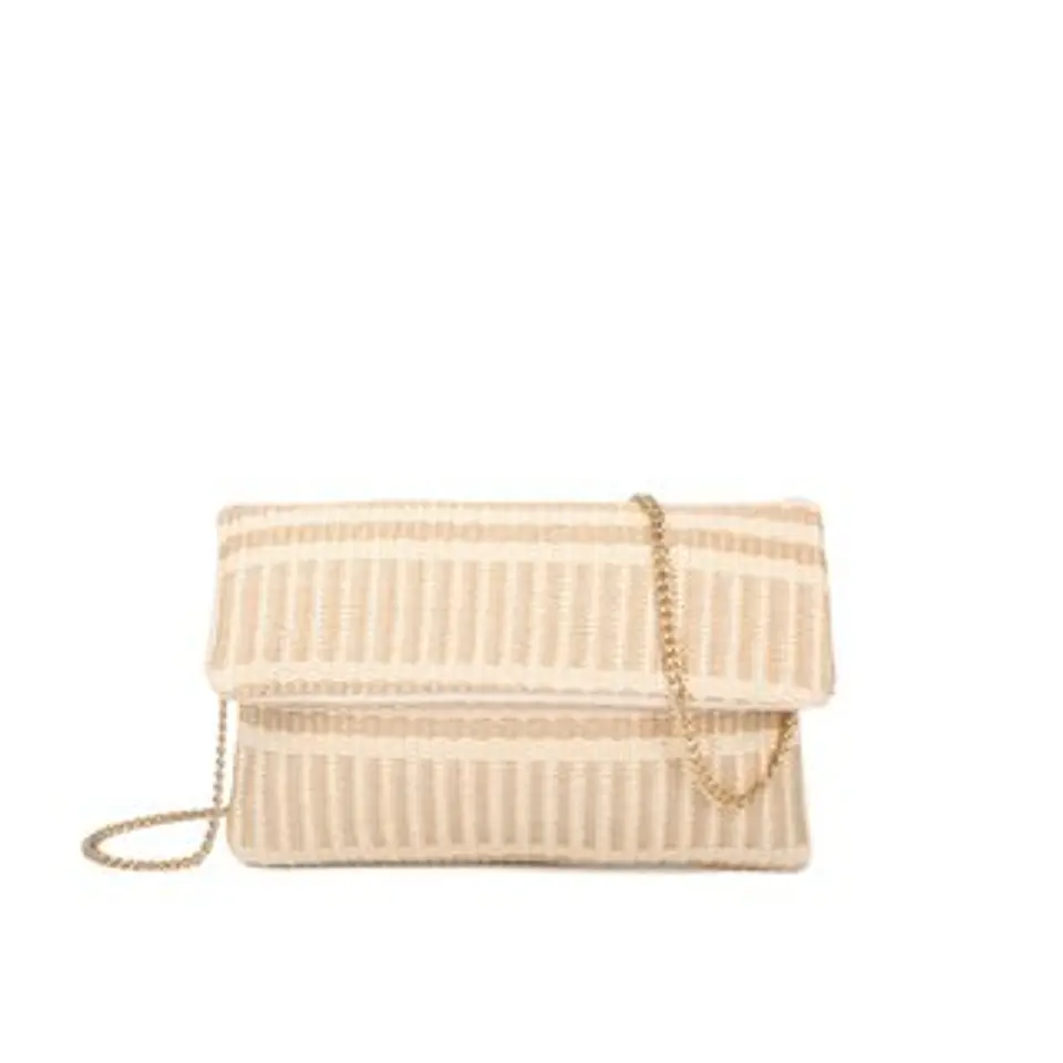 Sac à main enveloppe raphia pochette rabat géométrique 1