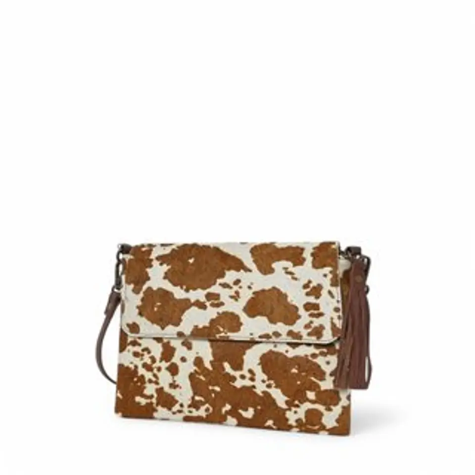 Sac sacoche cuir véritable rabat géométrique tendance 1