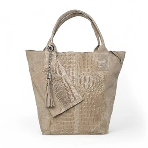 Sac cabas de ville cuir façon poulain texture originale
