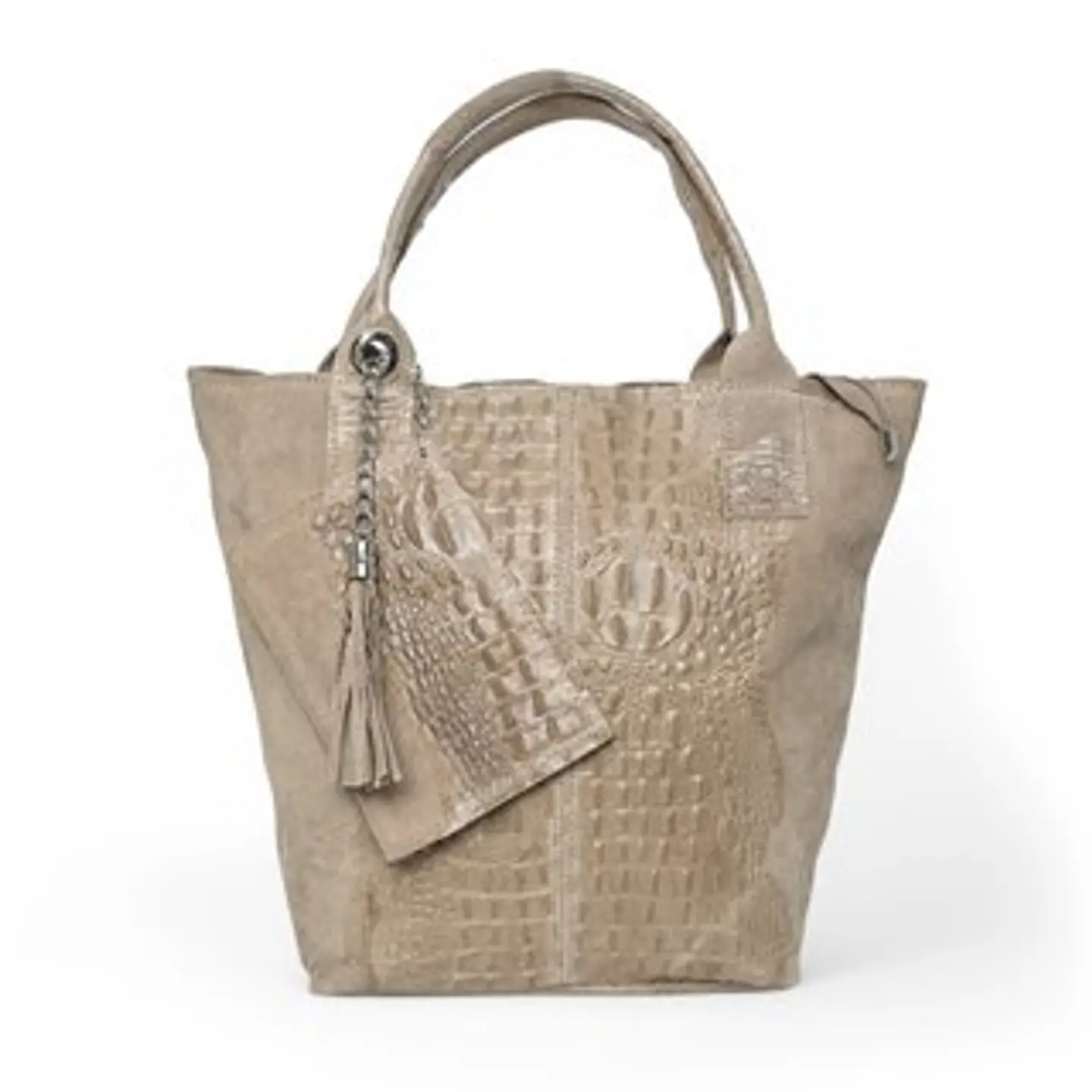 Sac cabas de ville cuir façon poulain texture originale 1