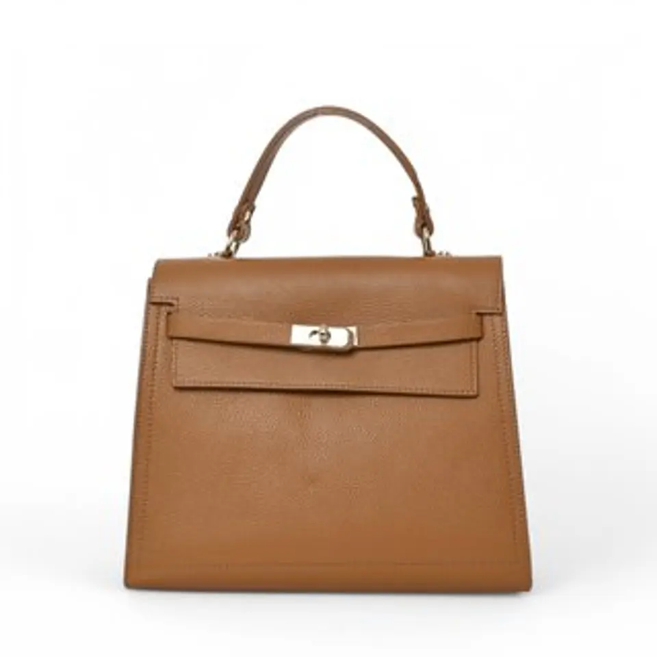 Sac fourre tout contemporain cuir bicolore contraste élégant 1