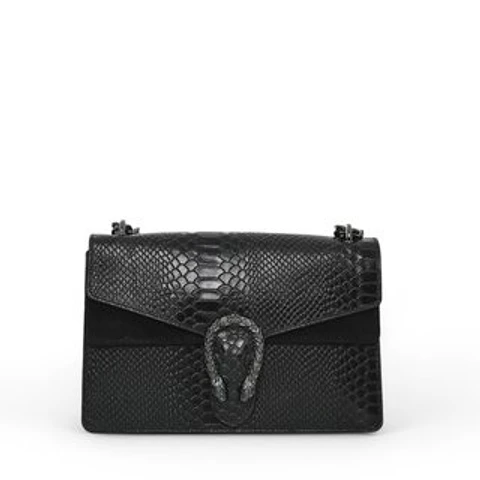 Sac bandoulière compact cuir lisse double compartiment zippé