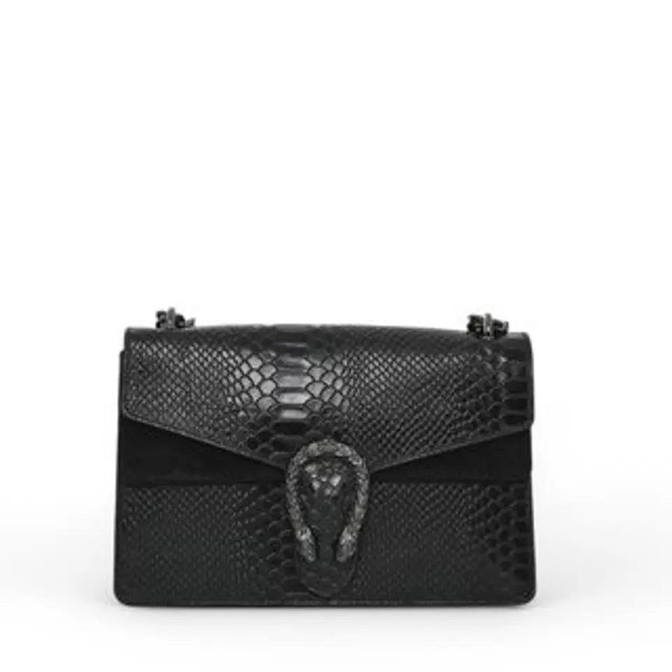 Sac bandoulière compact cuir lisse double compartiment zippé 1