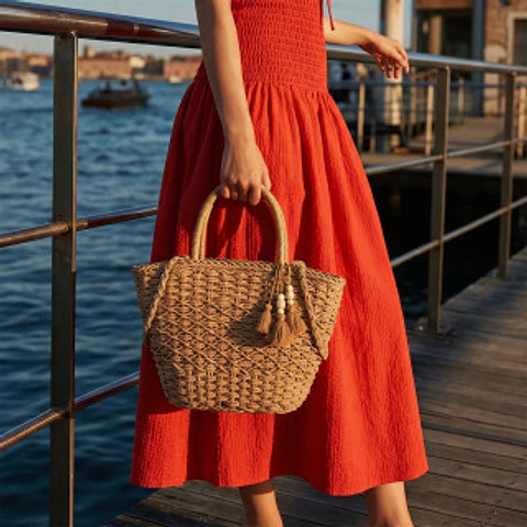Sac à main paille sophistiqué bijou de sac suspendu exclusif